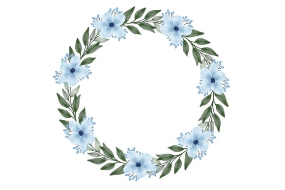 Illustration Blue Floral Wreath: The Versatile Asset for Modern Creativity
