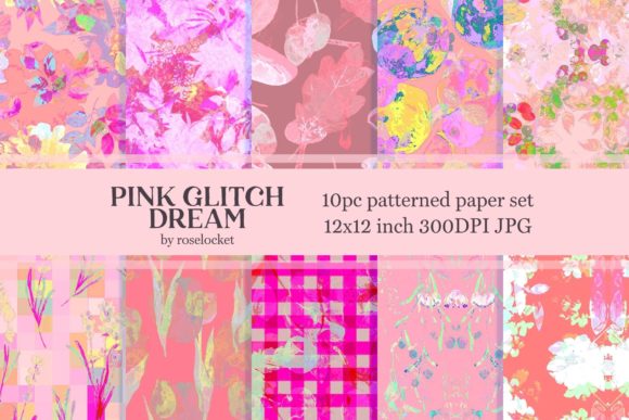 The Pink Glitch Floral Pattern Paper Set: Where Tradition Meets Digital Disruption