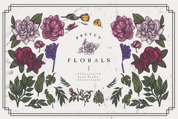The Pretty Floral Hand-Drawn Illustration Collection: A Workflow Asset