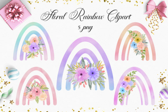 The Strategic Power of Floral Rainbow Watercolor Clipart in Modern Creative Work