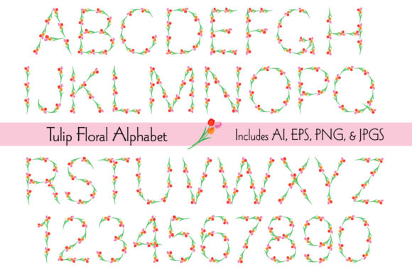 Tulip Floral Alphabet Clipart: A Complete Creative Toolkit