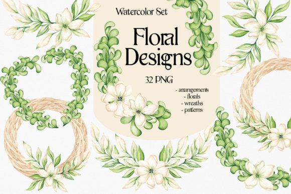 Watercolor Set “Floral Designs”: Handcrafted Artistry for Modern Projects
