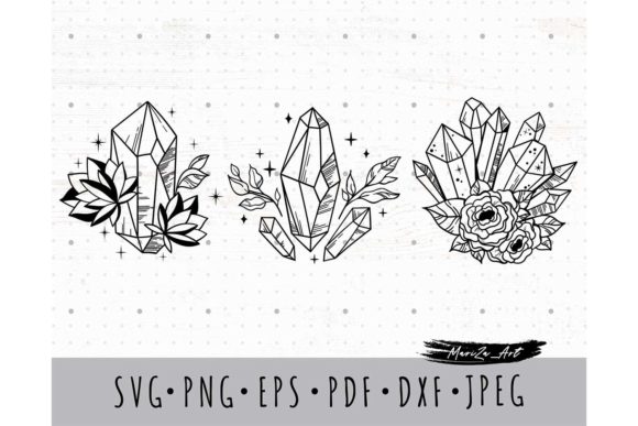 Witchy Celestial Floral Crystals SVG PNG Files: A Designer's Toolkit for Mystical Crafting